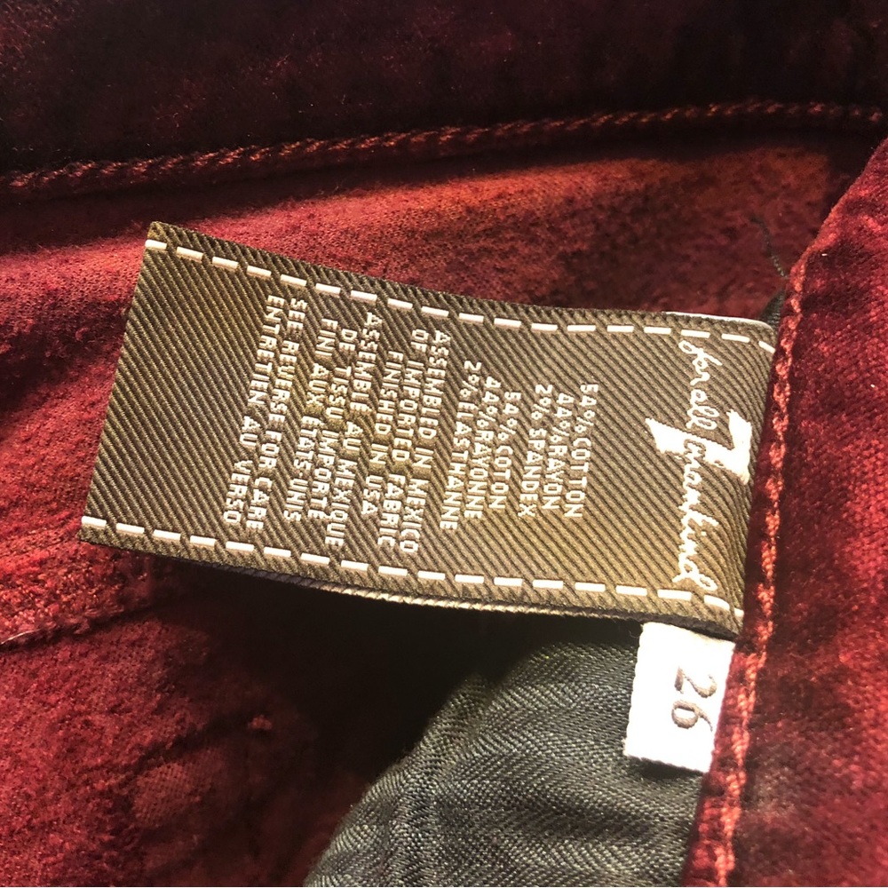 7 for all mankind Burgundy Velvet Pants 26 - Picture 11 of 12